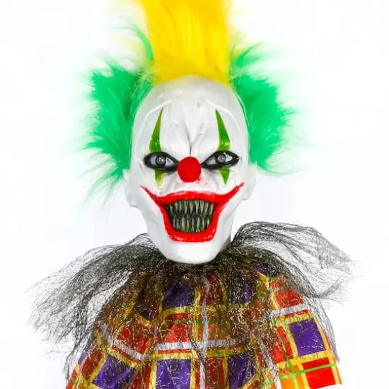 39" Halloween Sound Activated Hanging Animated Clown {4}