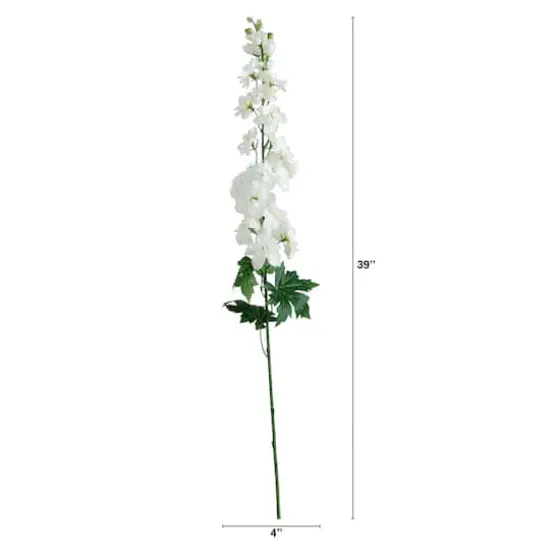 39" White Delphinium Flower Stems, 3ct. {7}