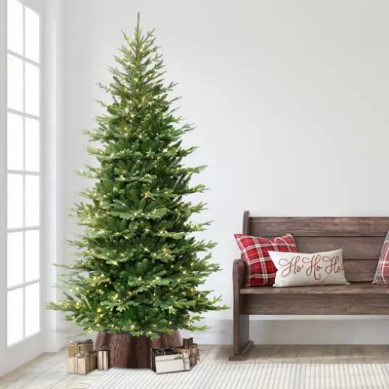 7.5ft. Pre-Lit Chatham Spruce Slim Artificial Christmas Tree, Clear Lights {4}