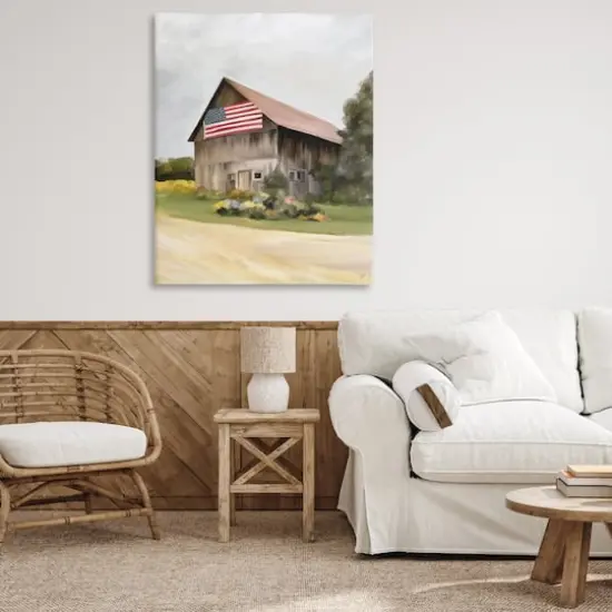 Stupell Industries Rural Americana Home Countryside Farm Flag Painting Canvas Wall Art {3}