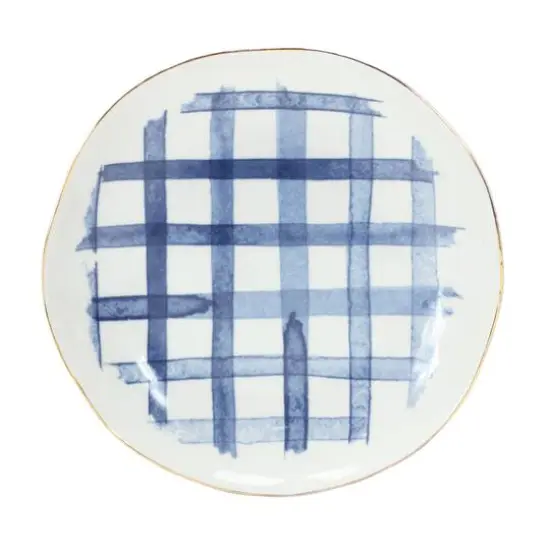 7" Coastal Tie-Dye Design Ceramic Plate Set {6}