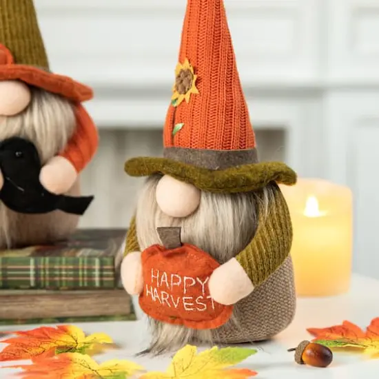 Glitzhome&reg; 13" Fall Fabric Gnome Set {5}