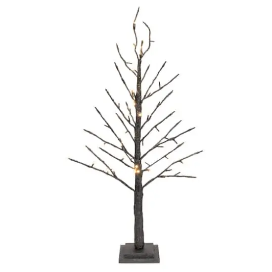 3ft. Glittery Black LED Glittered Twig Tree {1}