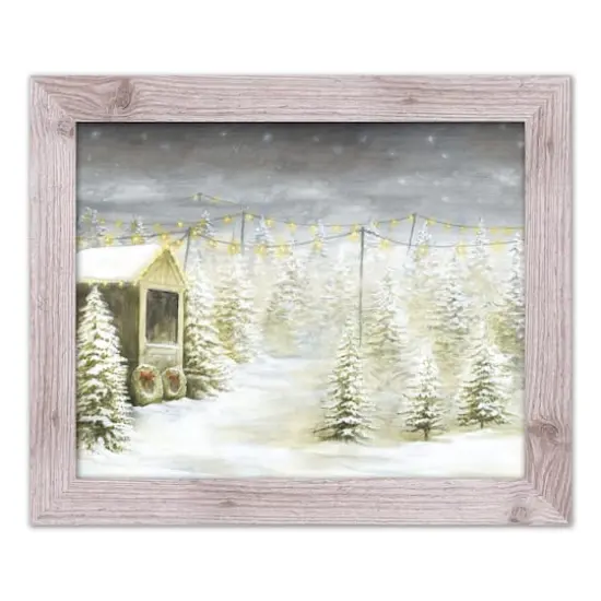 Snowy Christmas Tree Farm Framed Wall Art {1}