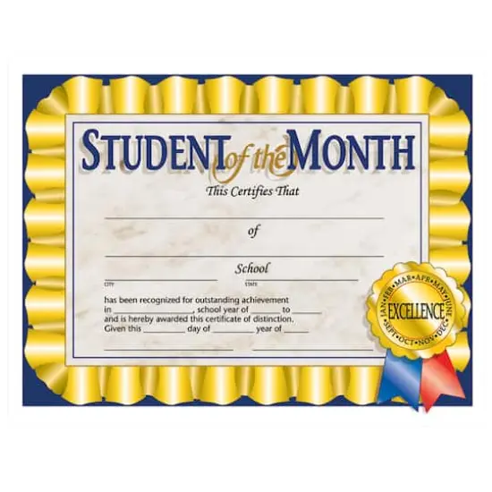 Hayes&reg; Student of the Month Certificate, 3 Packs of 30 {3}