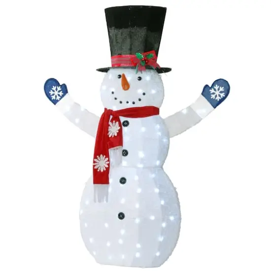 6ft. Snowman Decoration with White LED Lights {1}