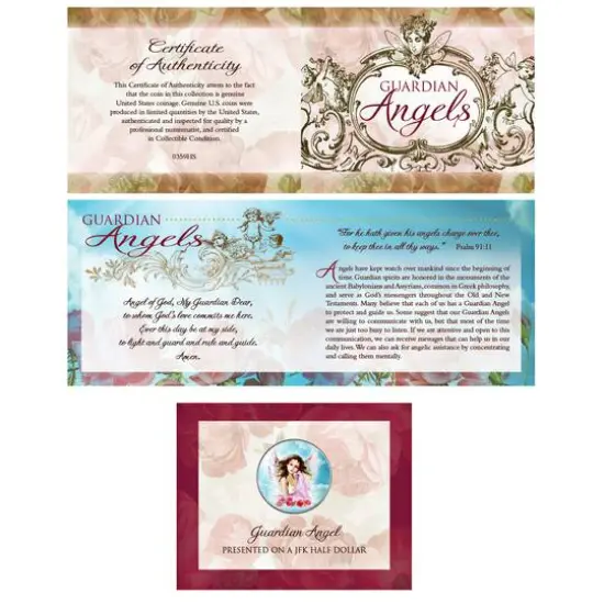 American Coin Treasures Guardian Angel Colorized JFK Half Dollar Coin Pocket Token {3}