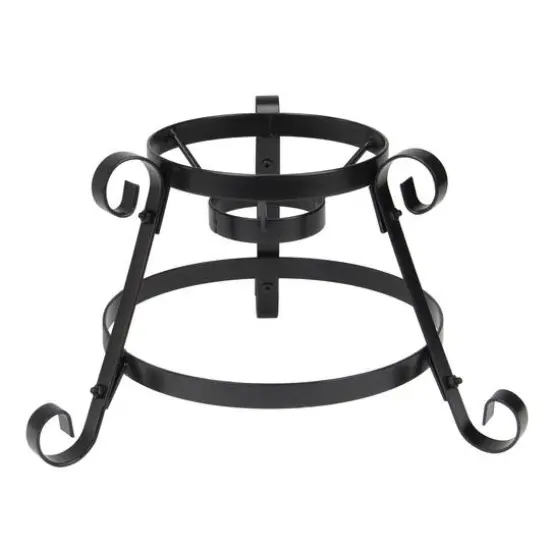 9.25" Black Scroll Designed Garden Gazing Ball Stand {1}