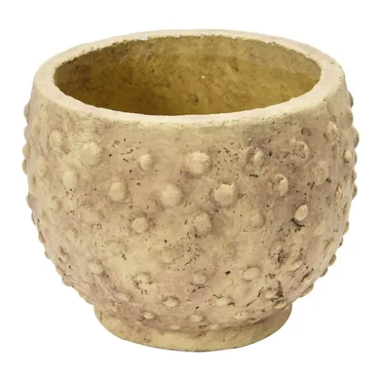 Hello Honey&reg; 7'' Distressed Finish Sandstone Hobnail Planter {1}
