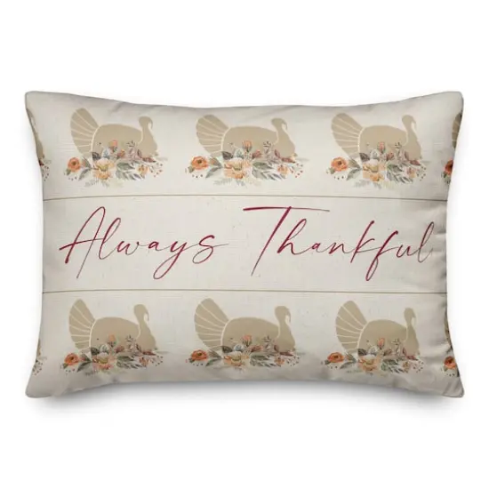 Turkey Always Thankful Throw Pillow {1}