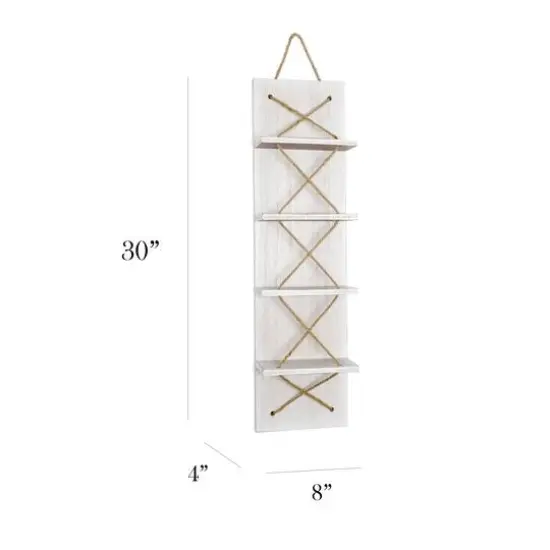 Elegant Designs 4 Bottle Vertical Wall Mounted Wine Rack White Wash {3}
