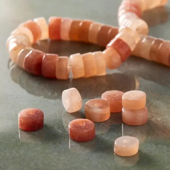 Pink Heishi Sunstone Rondelle Beads, 6mm by Bead Landing&trade; {3}
