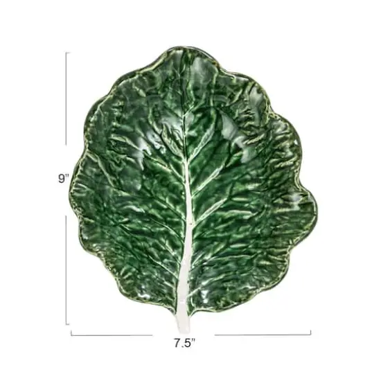 Hello Honey&reg; 9" Green Hand-Painted Embossed Stoneware Cabbage Bowls, 4ct. {6}