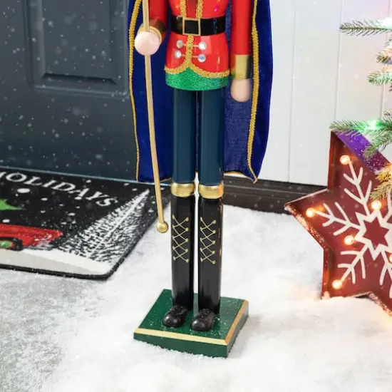 Glitzhome&reg; 3ft. Wooden Christmas King Nutcracker {8}