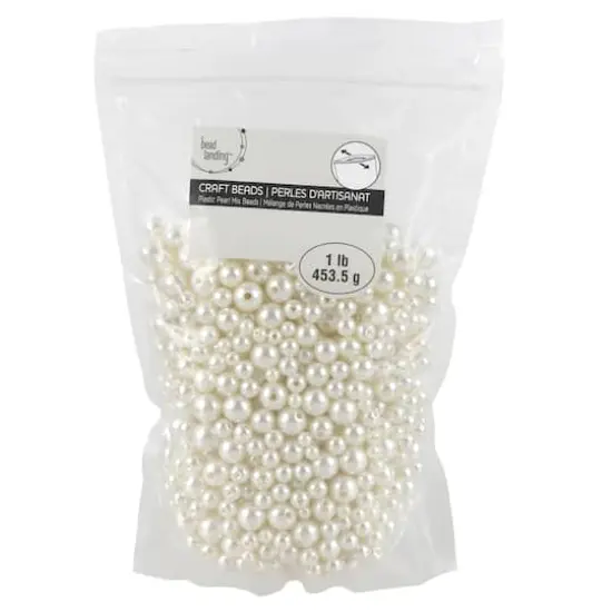 Ivory Plastic Pearl Round Beads by Bead Landing&trade; {3}