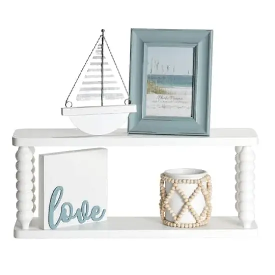 American Art Decor Galleon Wall Shelf, White - 22" x 9" {4}