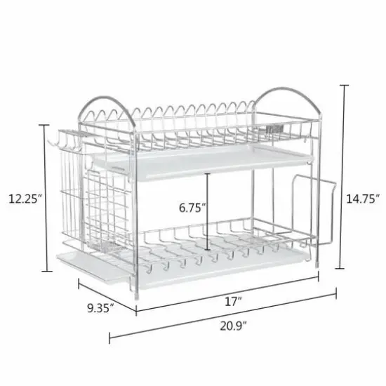 Stainless Steel 2-Tier Dish Rack {3}