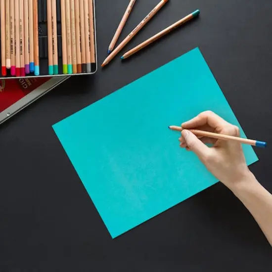 JAM Paper Recycled 8.5" x 11" 65lb. Cover Cardstock Pack, 50 Sheets Sea Blue {4}