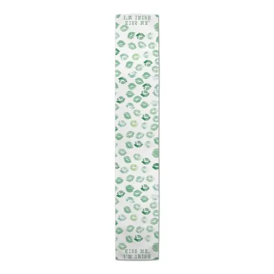 Kiss Me Irish Green Lips Long 16" x 90" Cotton Twill Runner {1}