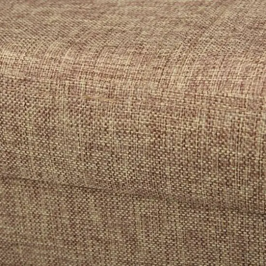 Simplify 15" Faux Linen Folding Storage Ottoman Cube Natural {11}