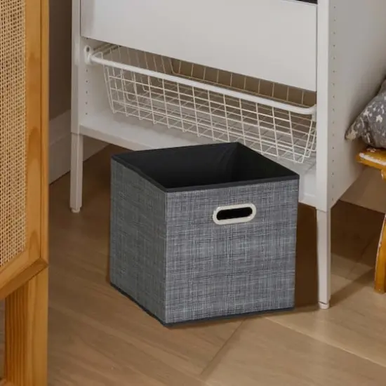 6 Pack Household Essentials 11" Fabric Storage Bins Black Mix {3}