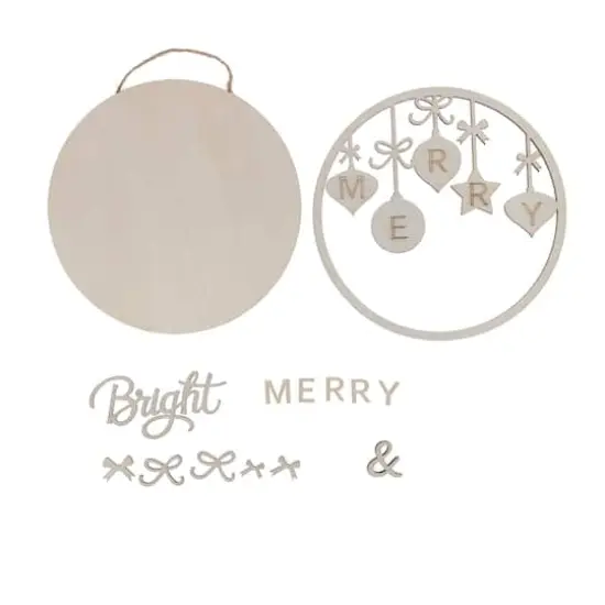 6" Merry & Bright Plaque DIY Wood D&eacute;cor Kit by Make Market&reg; {4}