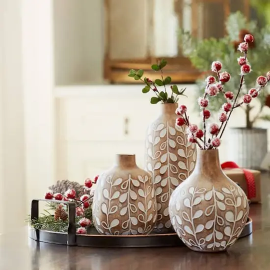 Decorative Floral Print Vase Set {3}