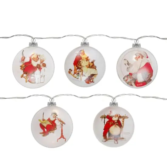 Glass Norman Rockwell Christmas Disc Lights Set, 5ct. {1}