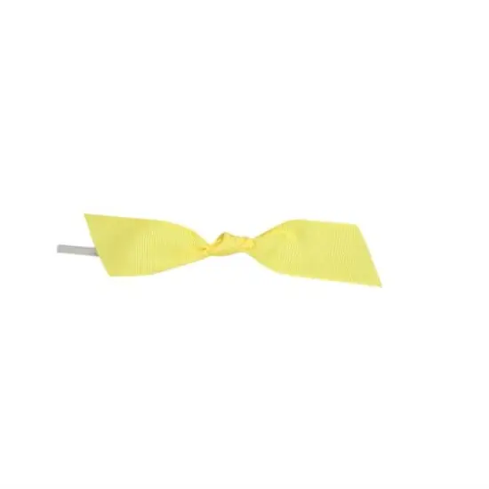 JAM Paper 7/8" Grosgrain Twist Tie Flair Bows, 100ct. Lemon {1}