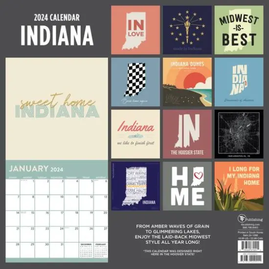 TF Publishing 2024 Home: Indiana Wall Calendar {3}