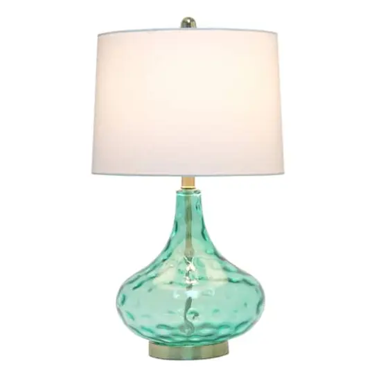 Lalia Home Classix 24" Seafoam Green Dimpled Glass Table Lamp {11}