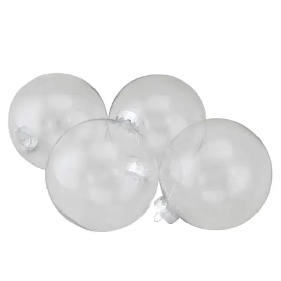 4ct. 4" Clear Glass Ball Ornaments {1}