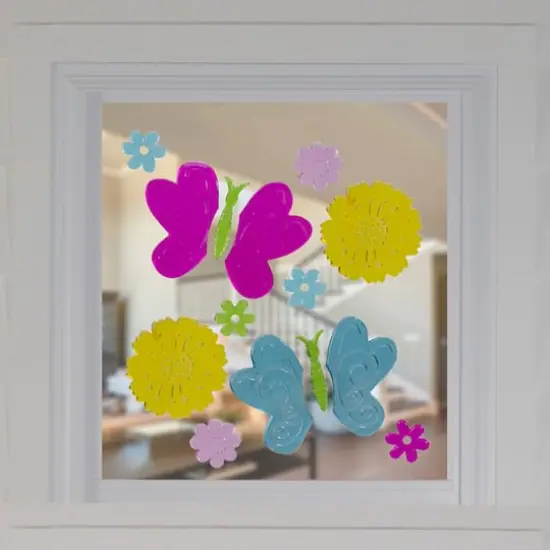 Butterflies & Flowers Spring Gel Window Clings {3}