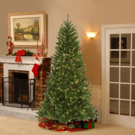 9ft. Pre-Lit Peyton Spruce Artificial Christmas Tree, Clear Lights {3}