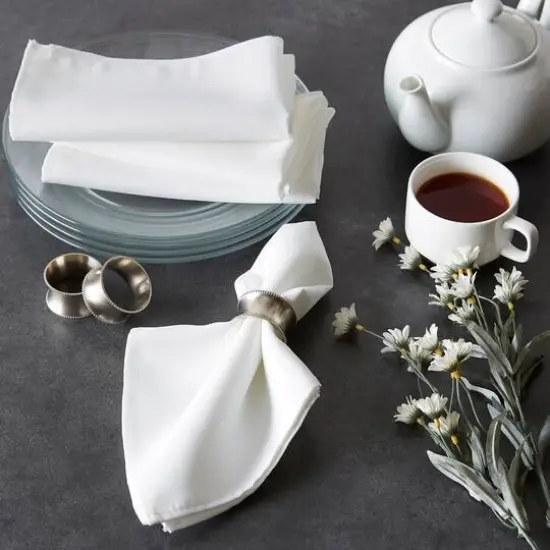 White Commercial Quality 18" x 18" Napkin Set, 12ct. {6}