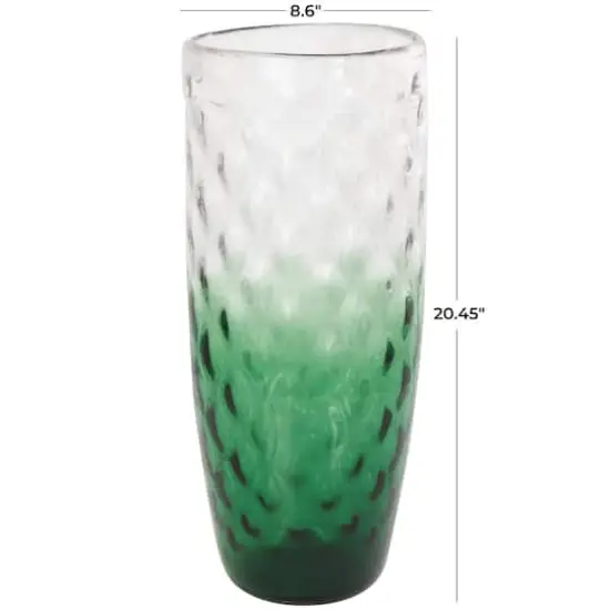 20" Green Ombre Handmade Glass Vase {4}