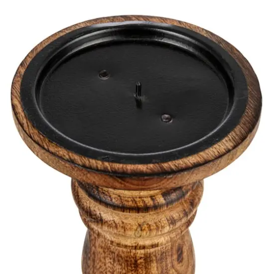 Hello Honey&reg; 8" Carved Wood Candle Holder {4}