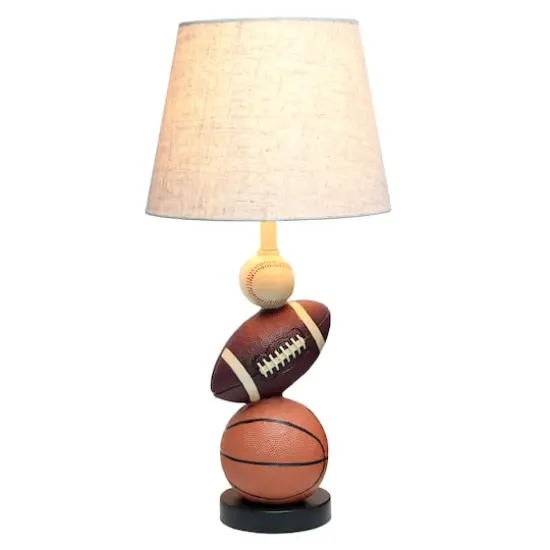 Simple Designs™ 22" Basketball, Baseball, Football Table Lamp with Beige Shade {3}