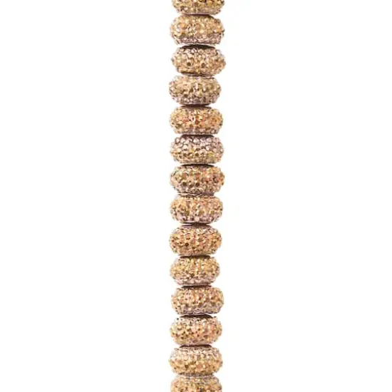 Amber Studded Metal & Resin Rondel Beads, 8mm by Bead Landing&trade; {1}