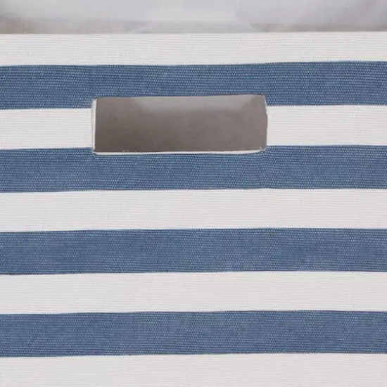 DII&reg; 11" Polyester Stripes Storage Cube French Blue {5}