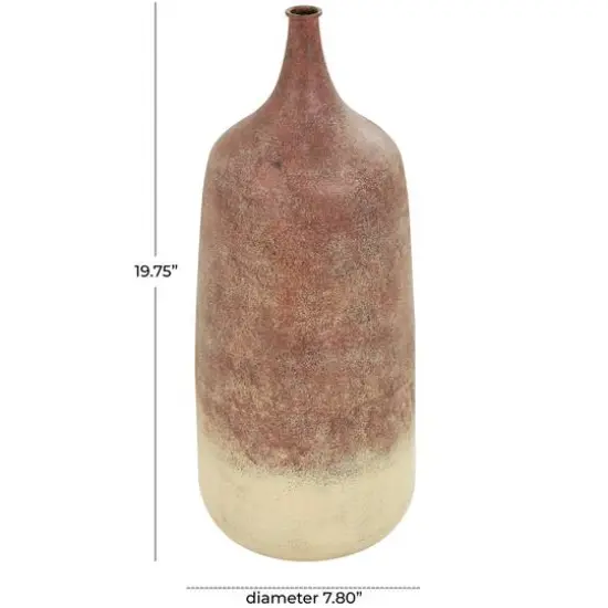 20" Copper Metal Distressed Textured Ombre Vase {8}