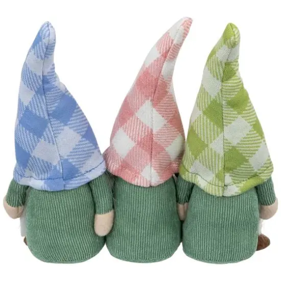 7" Pastel Pink & Green Gnome Trio with Welcome Banner Spring Table D&eacute;cor {6}
