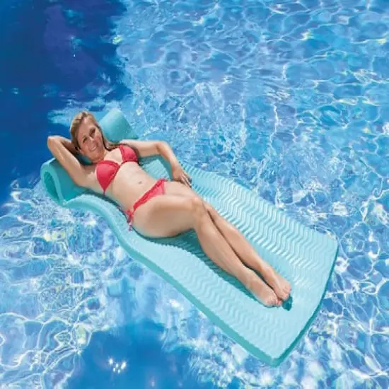 6ft. Swimming Pool Foam Mattress Floating Lounger Icy Blue {4}