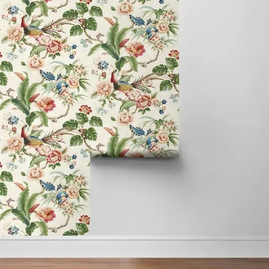 Surface Style Passerine Pavilion Peel & Stick Wallpaper Gardenia {6}
