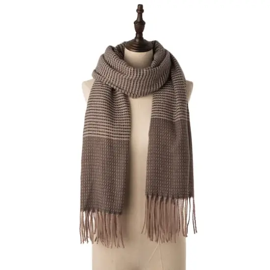 Glitzhome&reg; 73" Gray Scarf with Tassels {9}