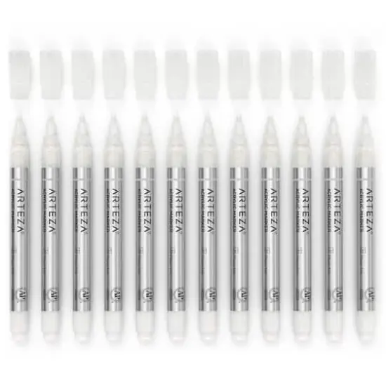 Arteza&reg; White Acrylic Paint Markers, 12ct. {3}