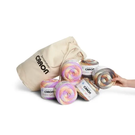 Caron® Cinnamon Swirl Cakes™ Yarn Value Pack with Canvas Bag {3}