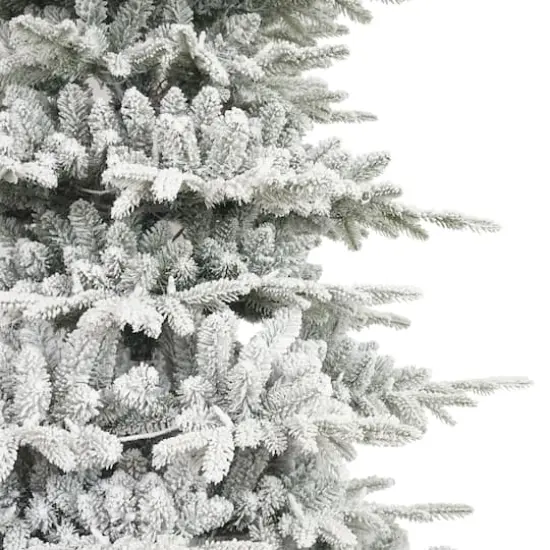 6.5ft. Pre-lit Slim Flocked Artificial Utah Fir Christmas Tree, Clear Lights {6}