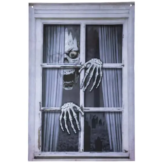 46" Scary Skeleton Window Cover Halloween Decoration {1}