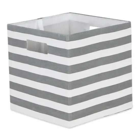DII&reg; 11" Polyester Stripes Storage Cube Mineral {1}